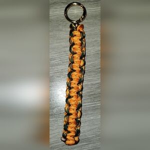 Hand Crafted Orange and Black Paracord Key Holder